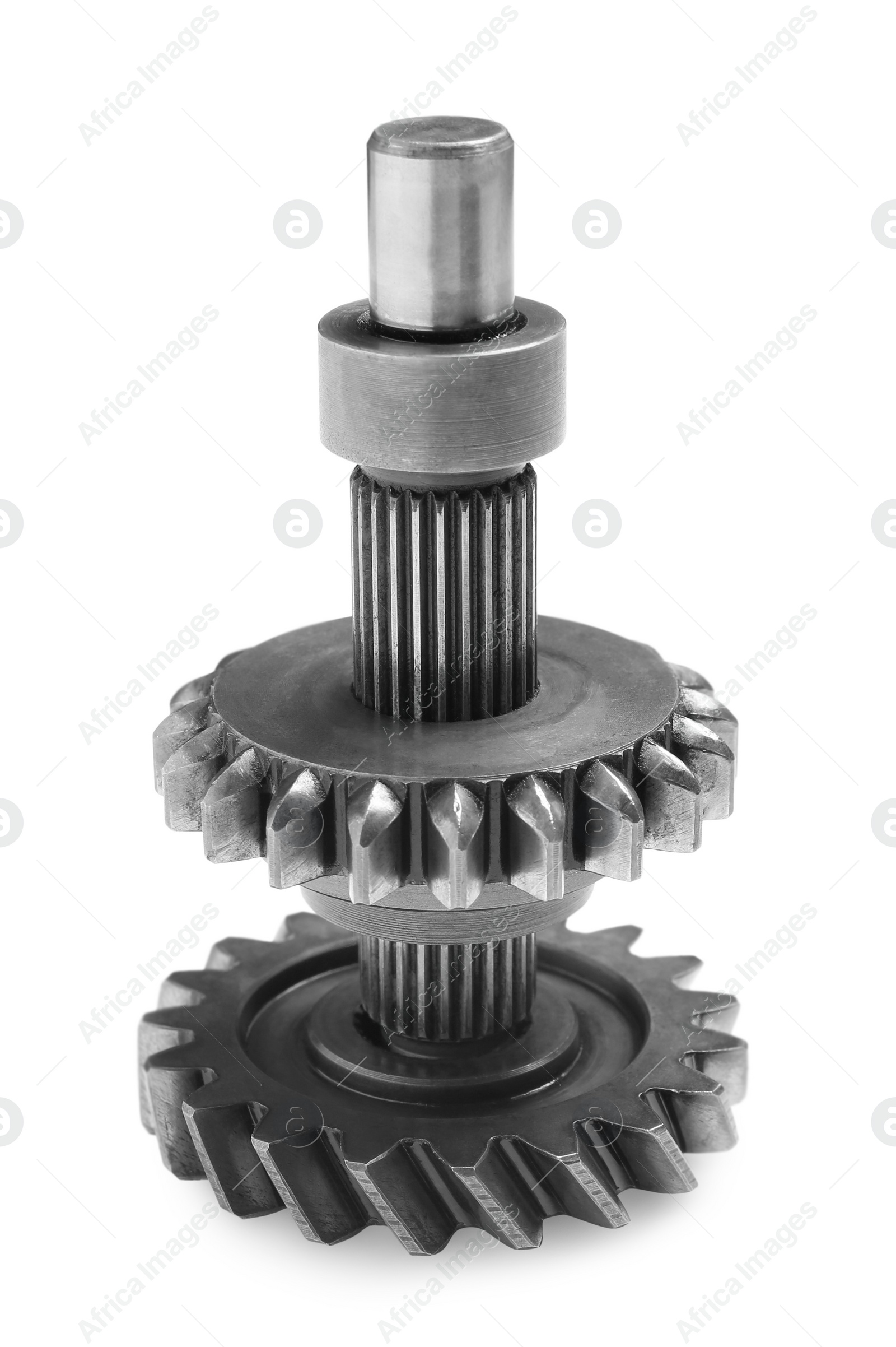 Photo of New mechanical transmission gear isolated on white