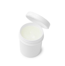 Photo of Jar of petroleum jelly on white background