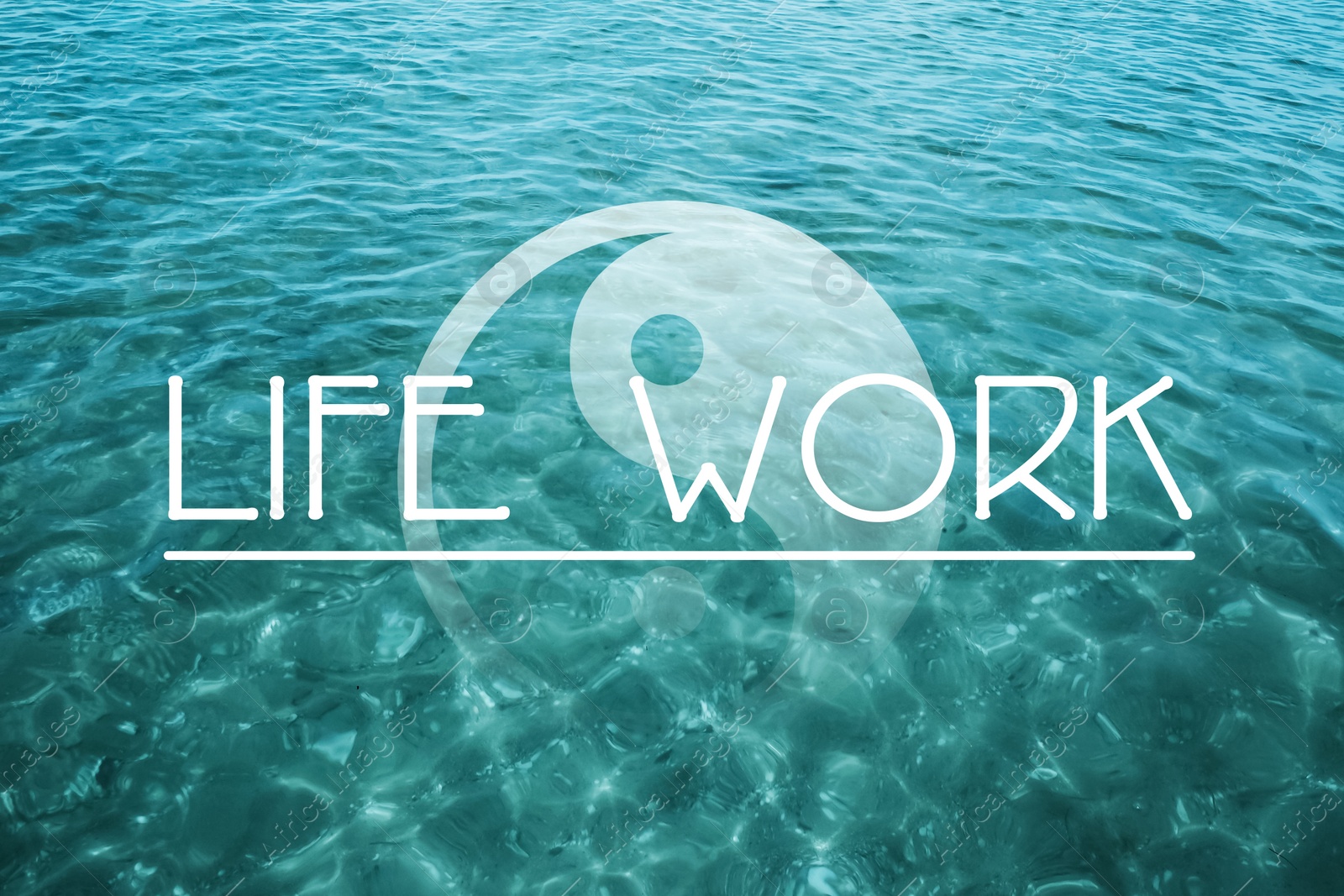 Image of Beautiful ocean waves as background. Concept of balance between work and life