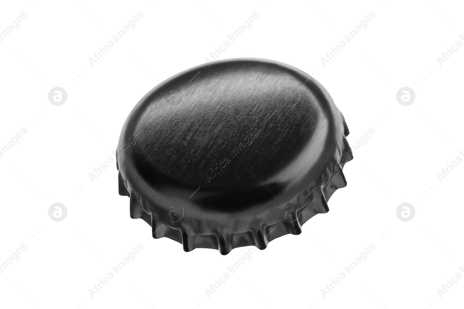 Photo of One silver beer bottle cap isolated on white