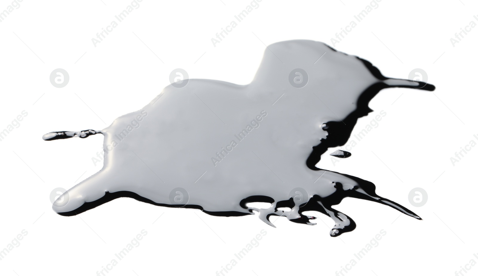 Photo of Black glossy oil blob isolated on white