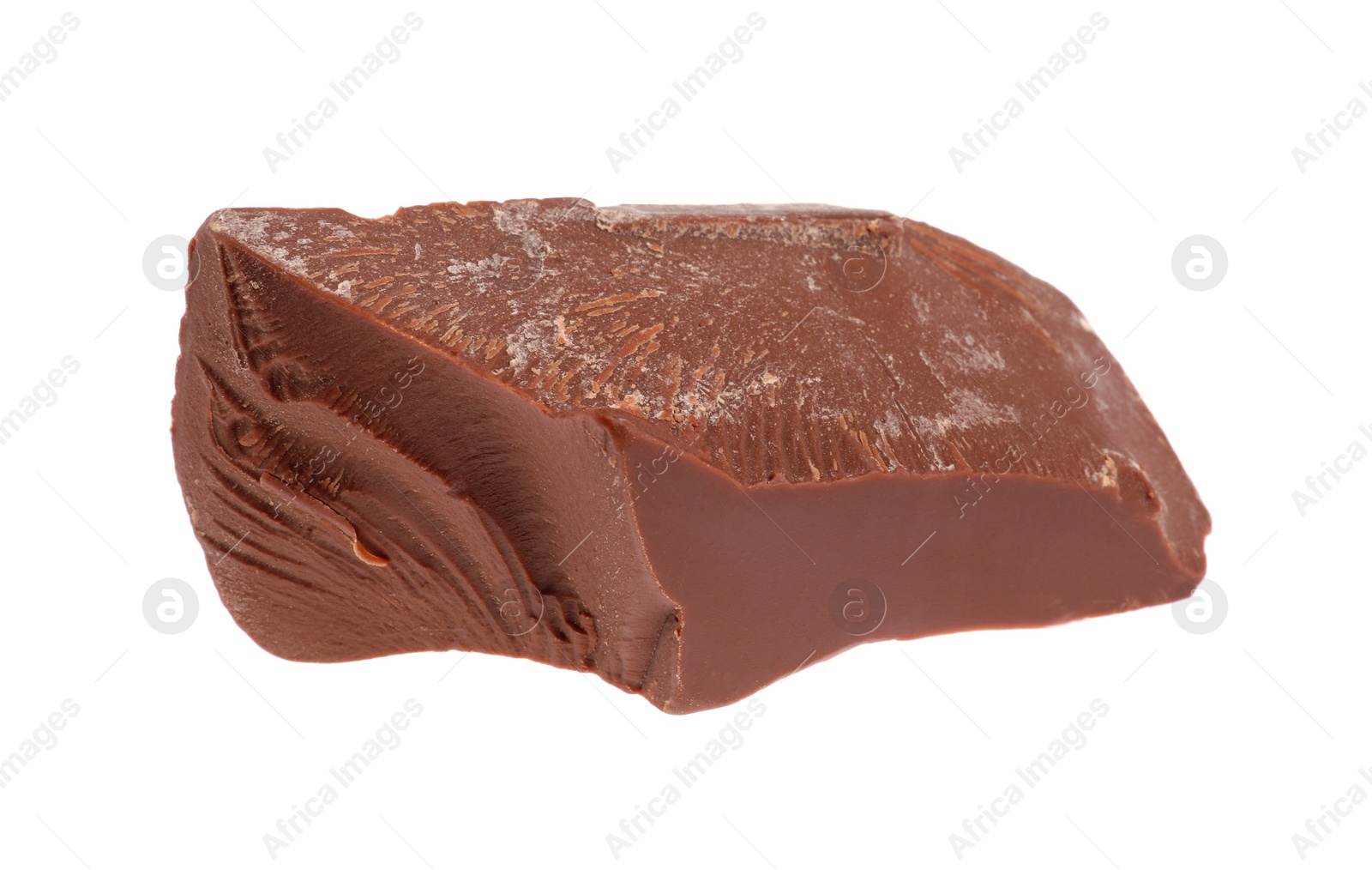 Photo of Piece of tasty milk chocolate isolated on white