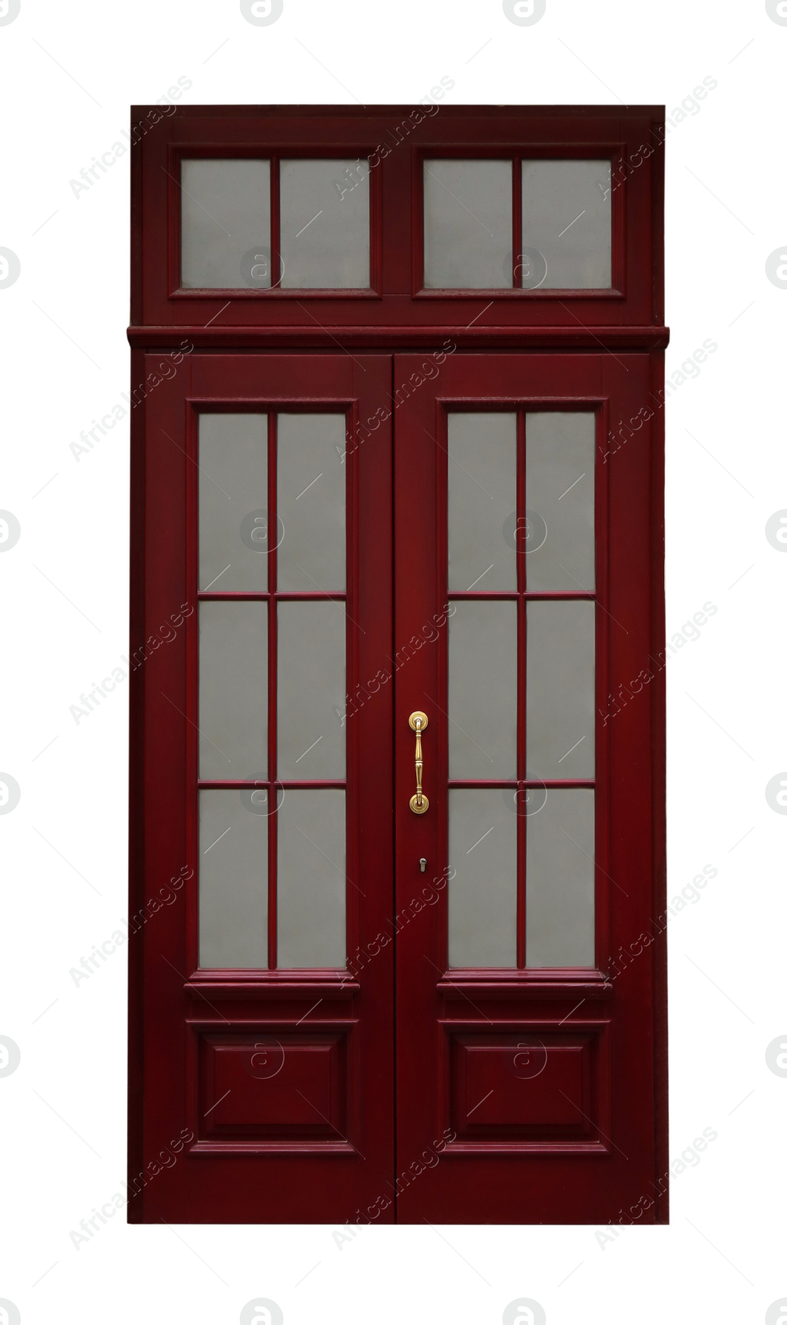 Image of Beautiful stylish wooden door isolated on white