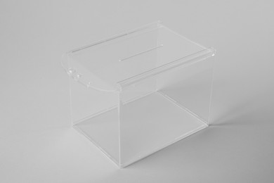 Photo of One ballot box on light grey background. Election time