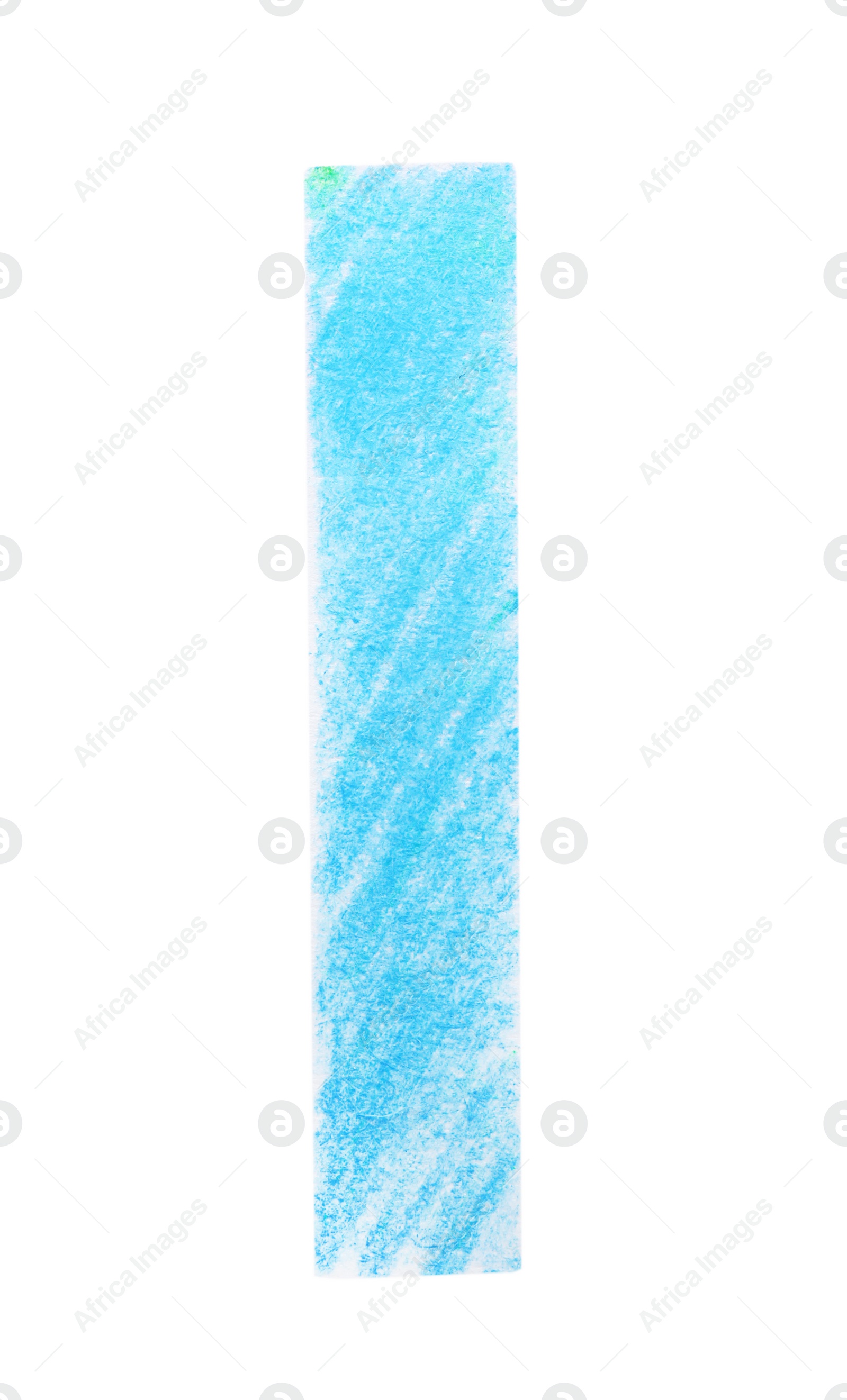 Photo of Letter I written with light blue pencil on white background, top view