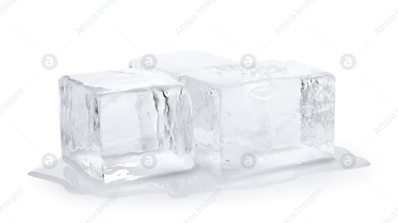 Photo of Crystal clear ice cubes isolated on white