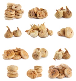 Image of Set of dried fig fruits isolated on white