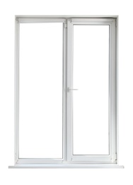 Modern closed plastic window on white background