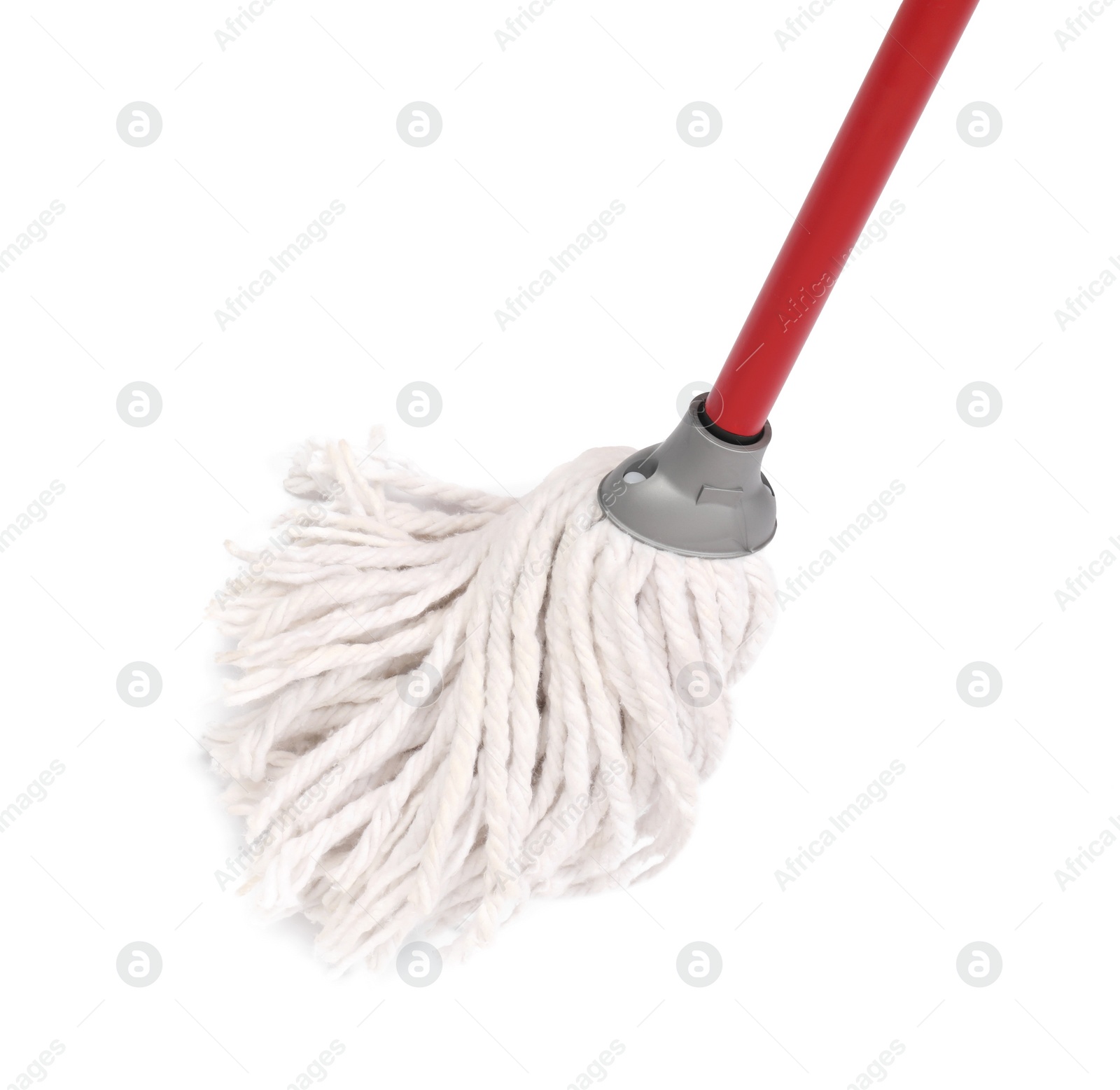 Photo of Mop with plastic handle isolated on white