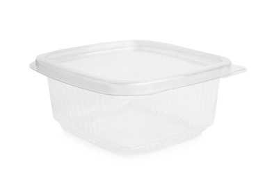 Empty plastic container for food isolated on white
