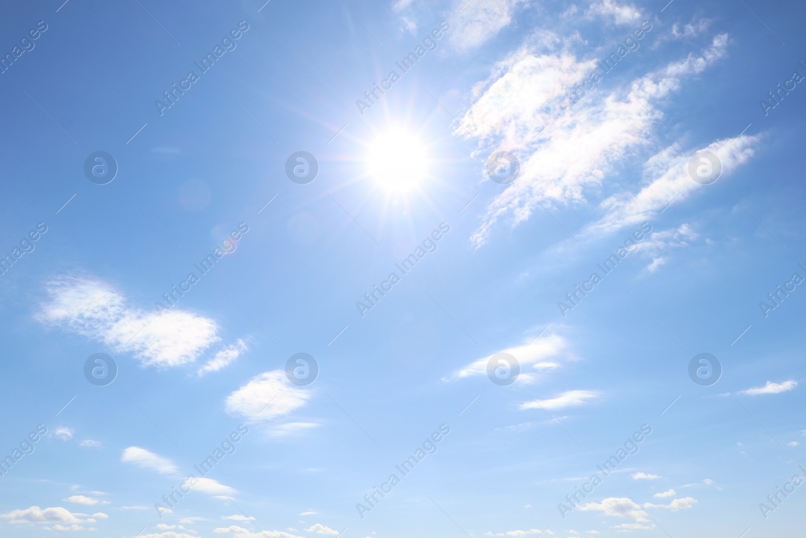 Photo of View of beautiful blue sky with white clouds