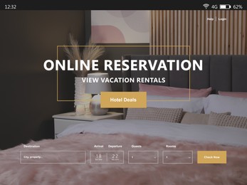 Image of Online hotel booking website interface with information