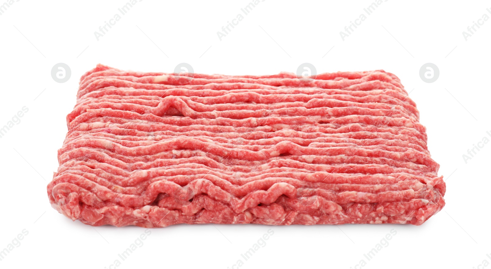 Photo of Fresh raw ground meat isolated on white