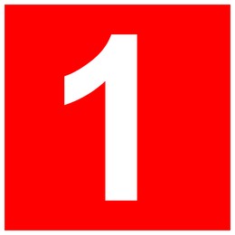 International Maritime Organization (IMO) sign, illustration. Number "1" 