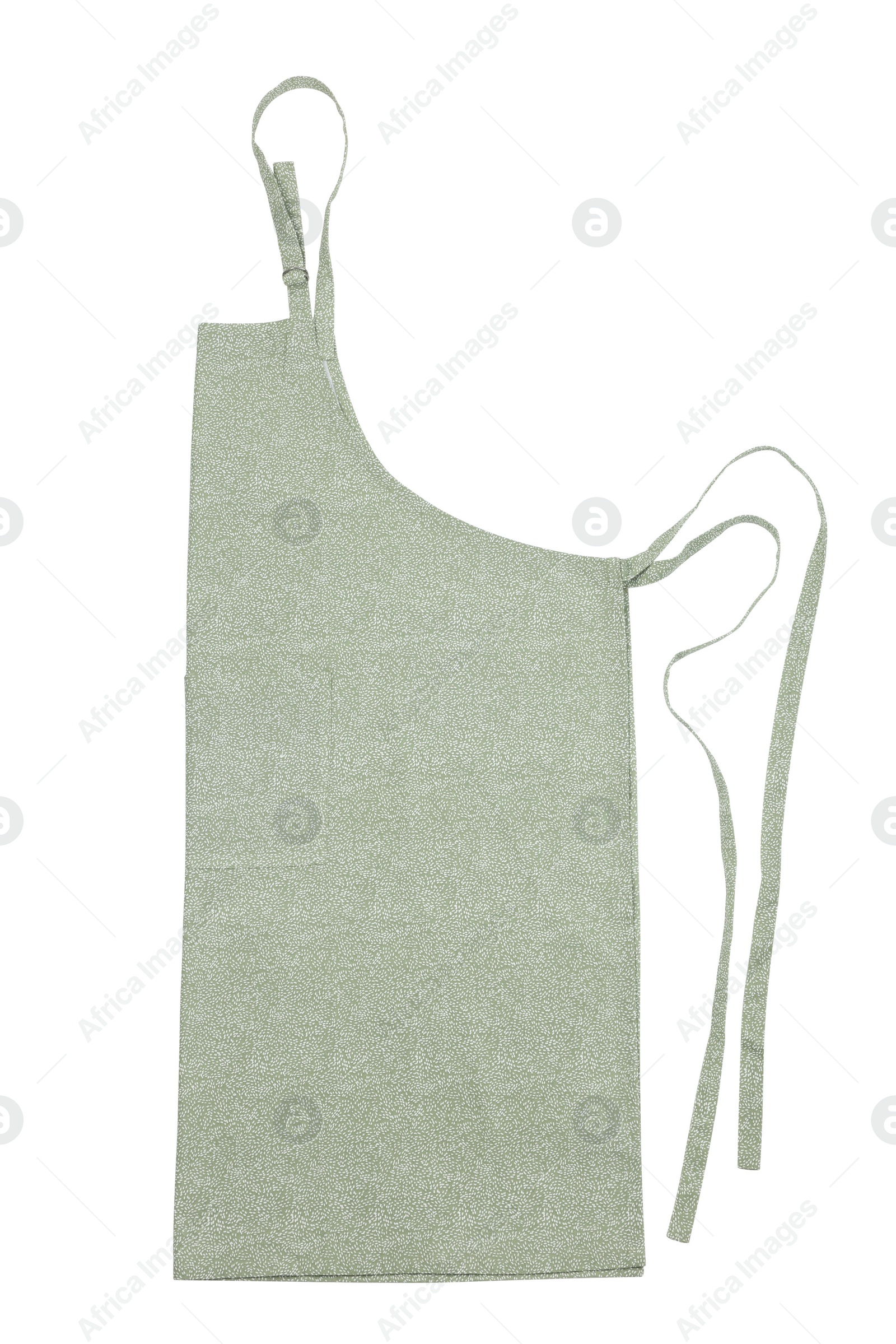 Photo of Clean kitchen apron with pattern isolated on white