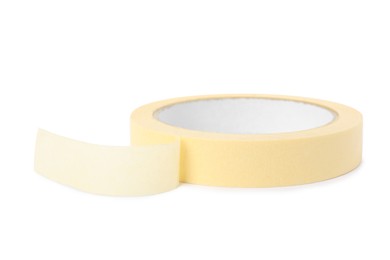 Photo of Roll of adhesive tape isolated on white