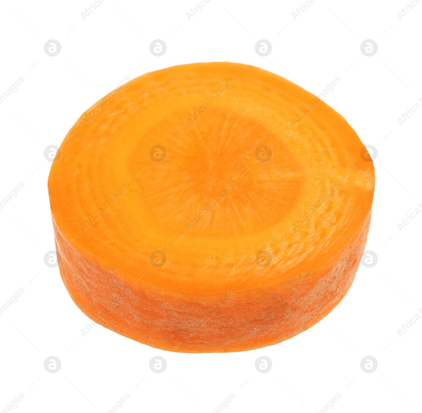 Photo of Piece of tasty ripe carrot isolated on white