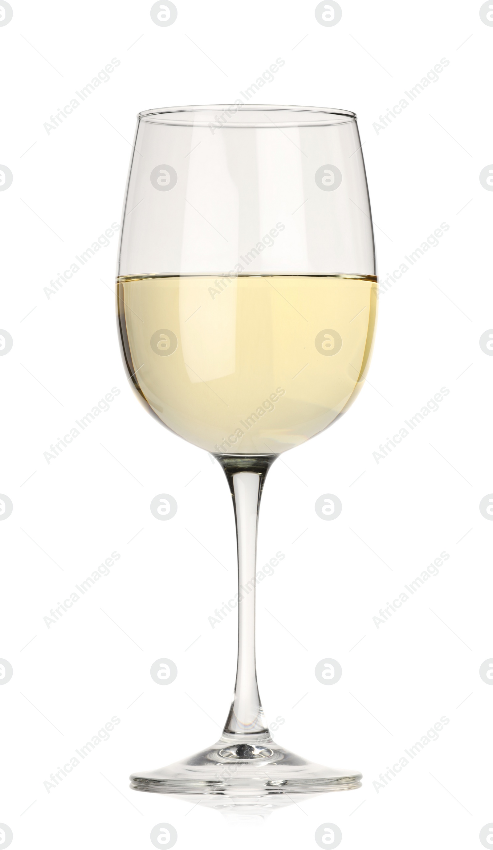 Photo of Tasty wine in glass isolated on white