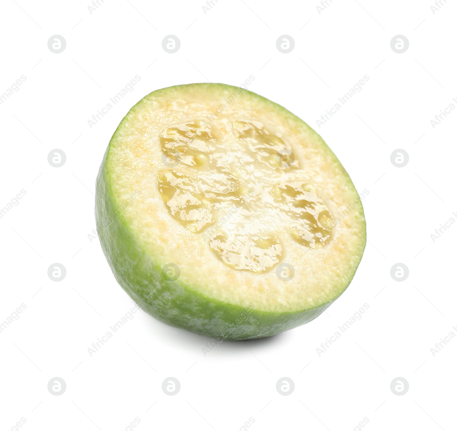 Photo of Half of delicious feijoa isolated on white