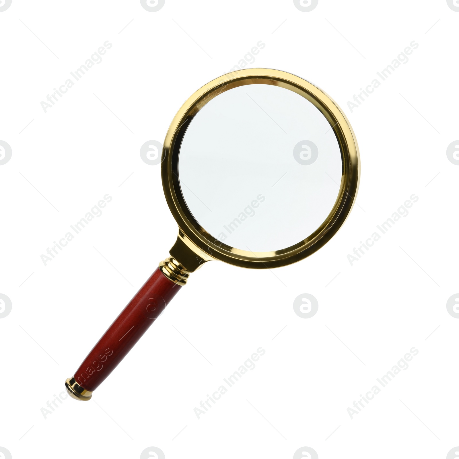 Photo of Stylish classic magnifying glass isolated on white