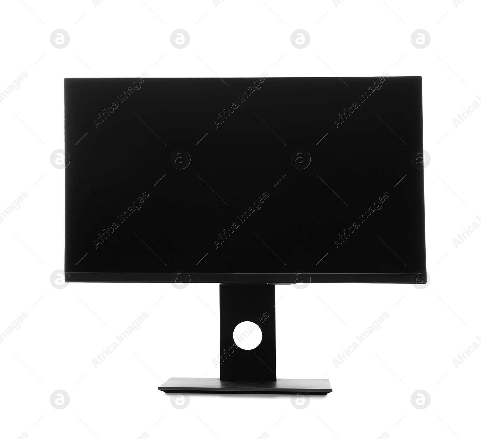 Photo of Modern computer monitor with blank screen isolated on white