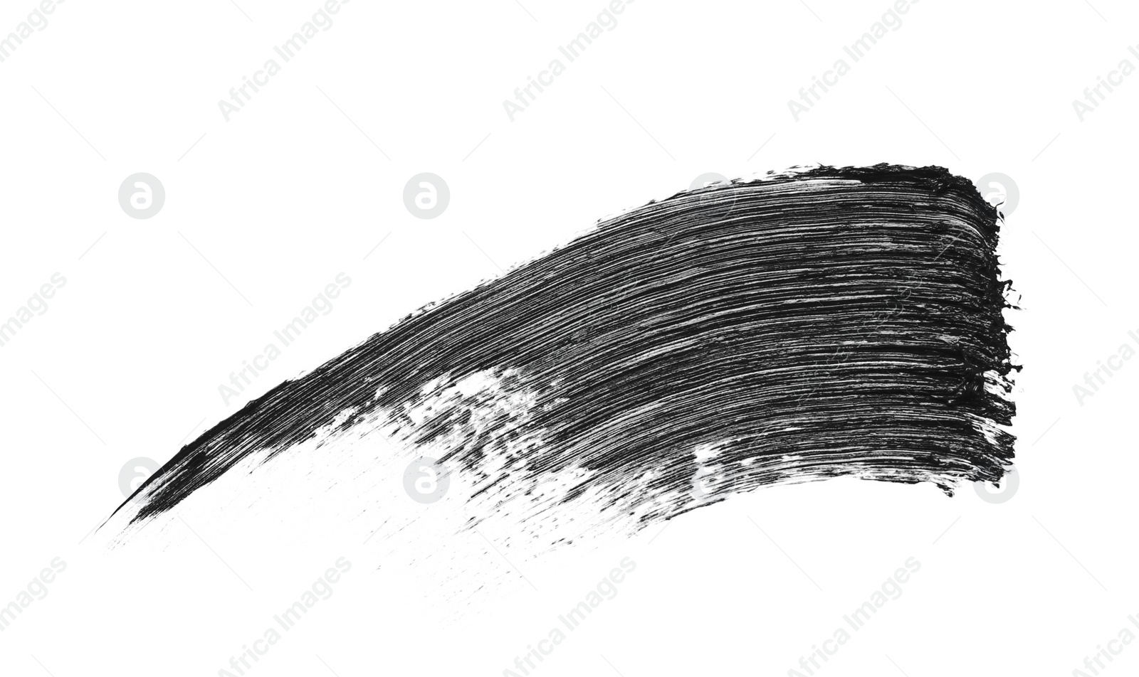 Photo of Smear of black mascara isolated on white, top view