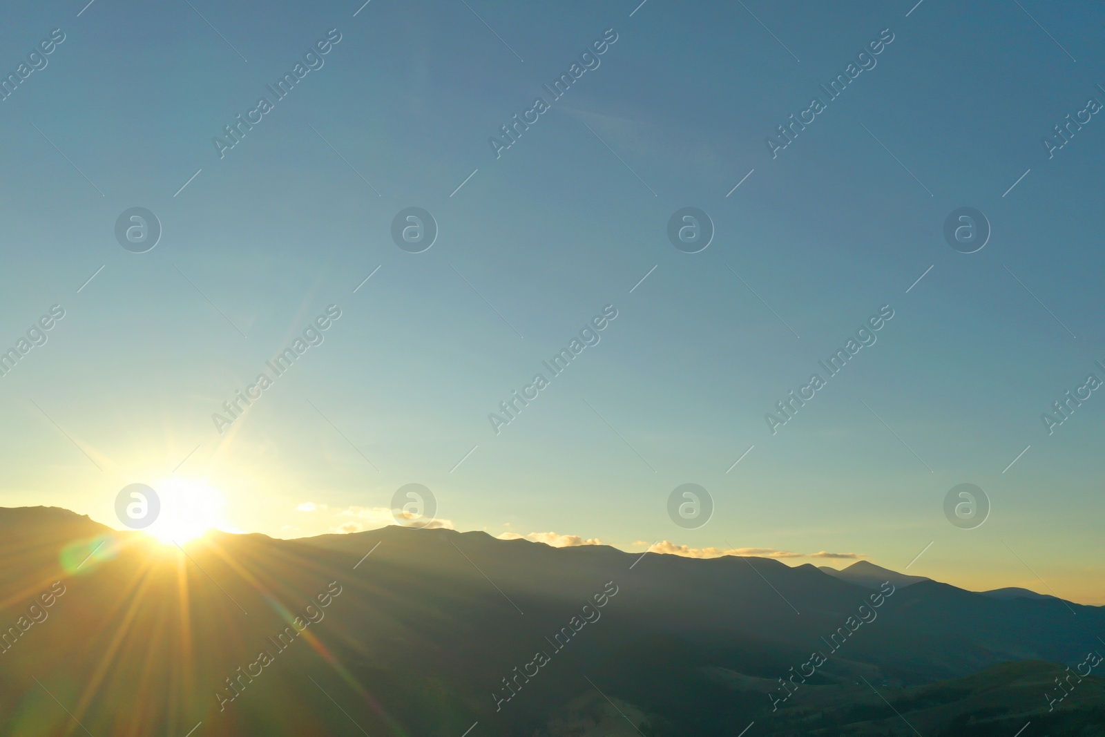 Photo of Aerial view of beautiful mountain landscape at sunrise