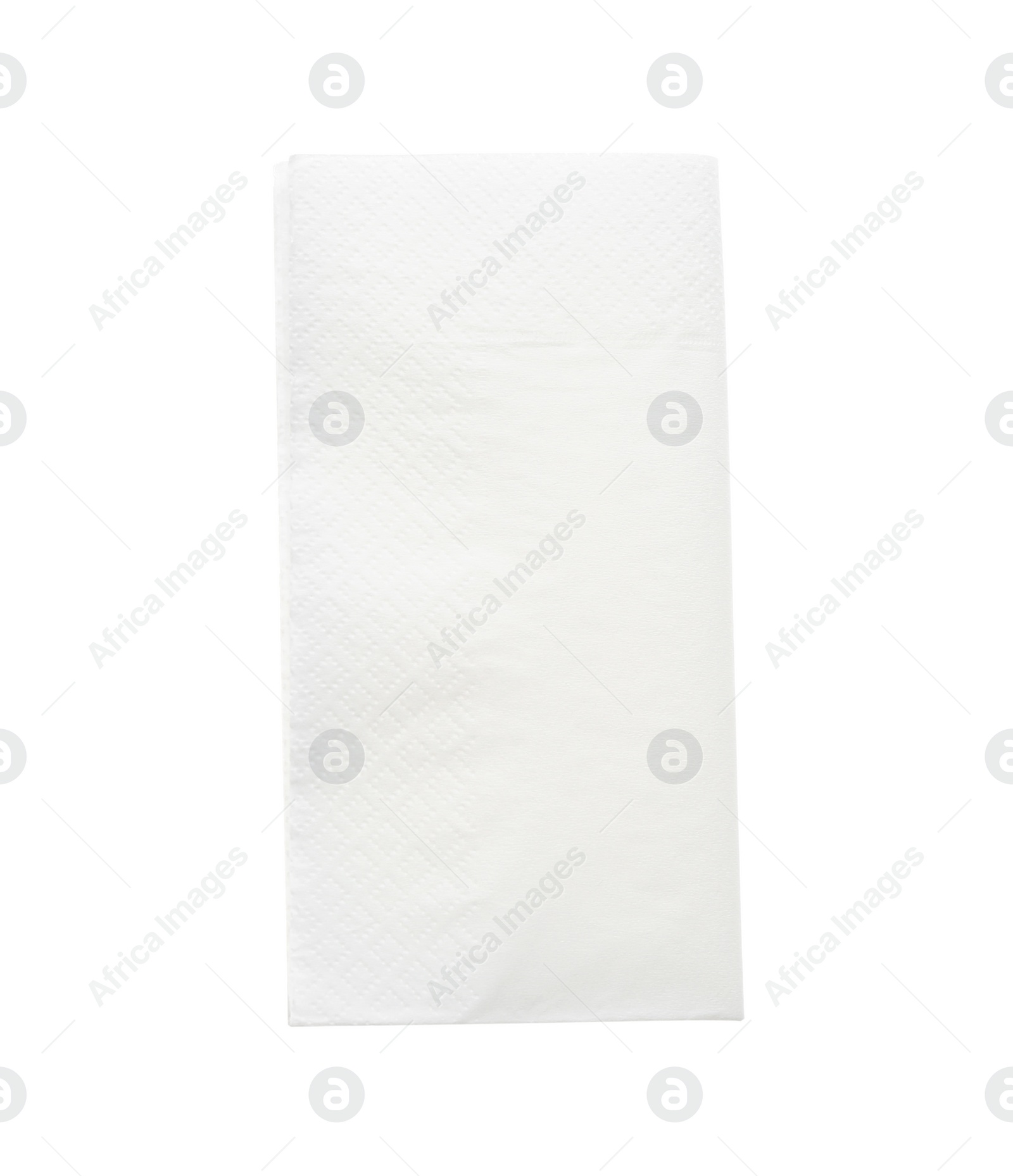 Photo of Folded clean paper tissue isolated on white, top view