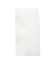 Photo of Folded clean paper tissue isolated on white, top view