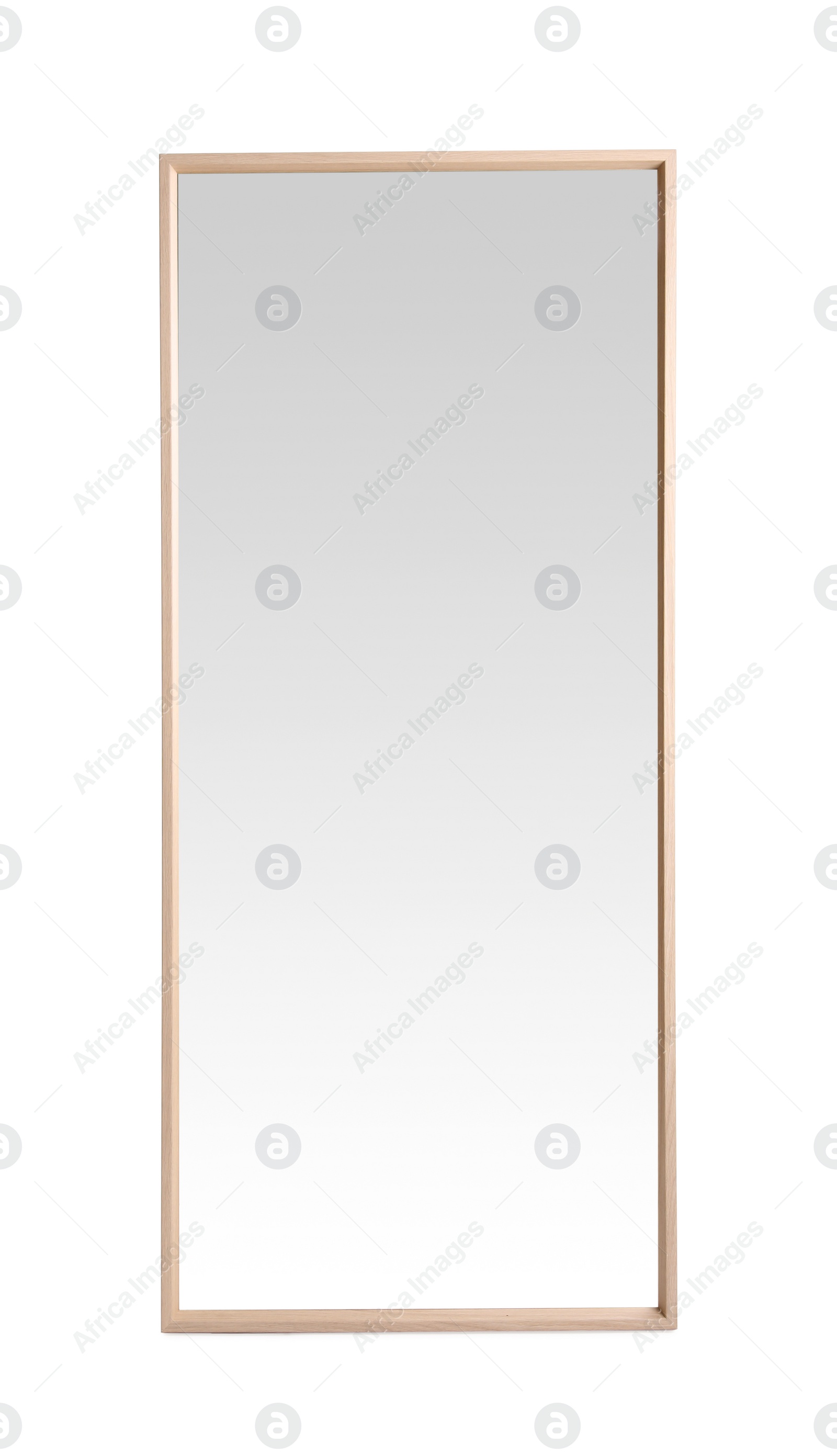 Photo of Beautiful large mirror isolated on white. Home decor