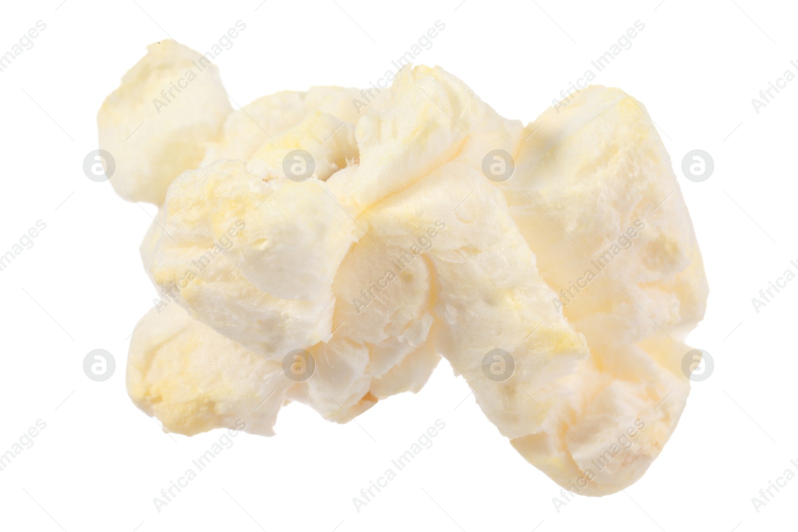 Photo of Kernel of tasty fresh popcorn isolated on white