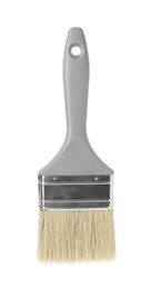 Photo of One paint brush with grey handle isolated on white