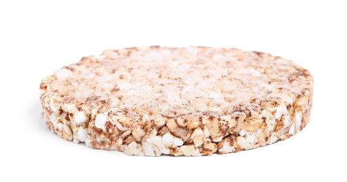 Tasty crunchy buckwheat cake isolated on white