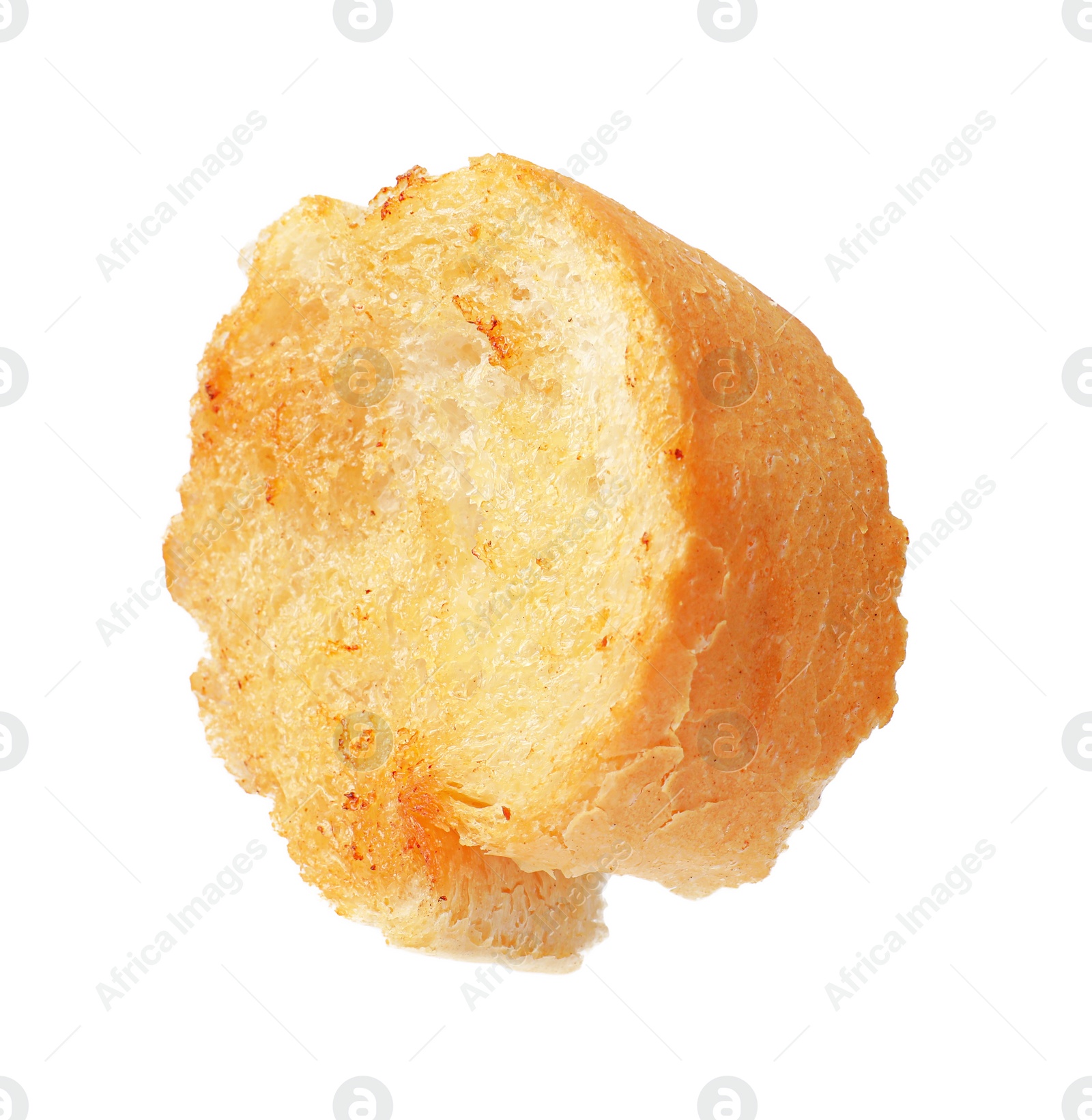 Photo of Piece of toasted bread isolated on white