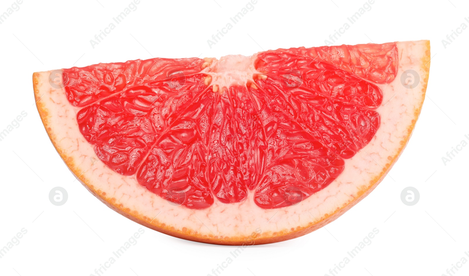 Photo of Cut ripe grapefruit isolated on white. Citrus fruit