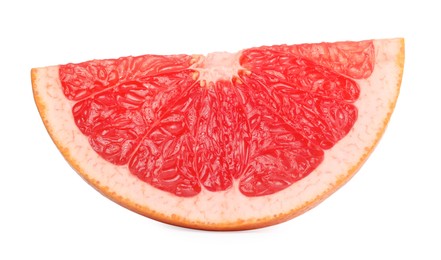 Cut ripe grapefruit isolated on white. Citrus fruit