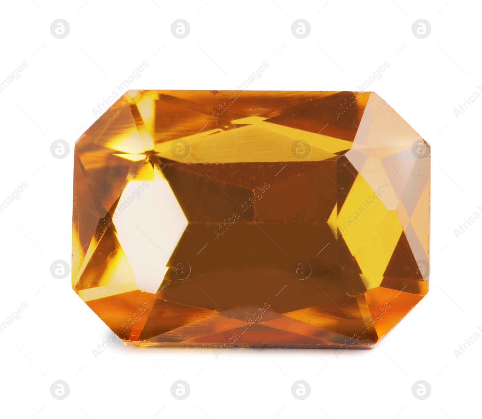 Photo of Beautiful gemstone for jewelry on white background