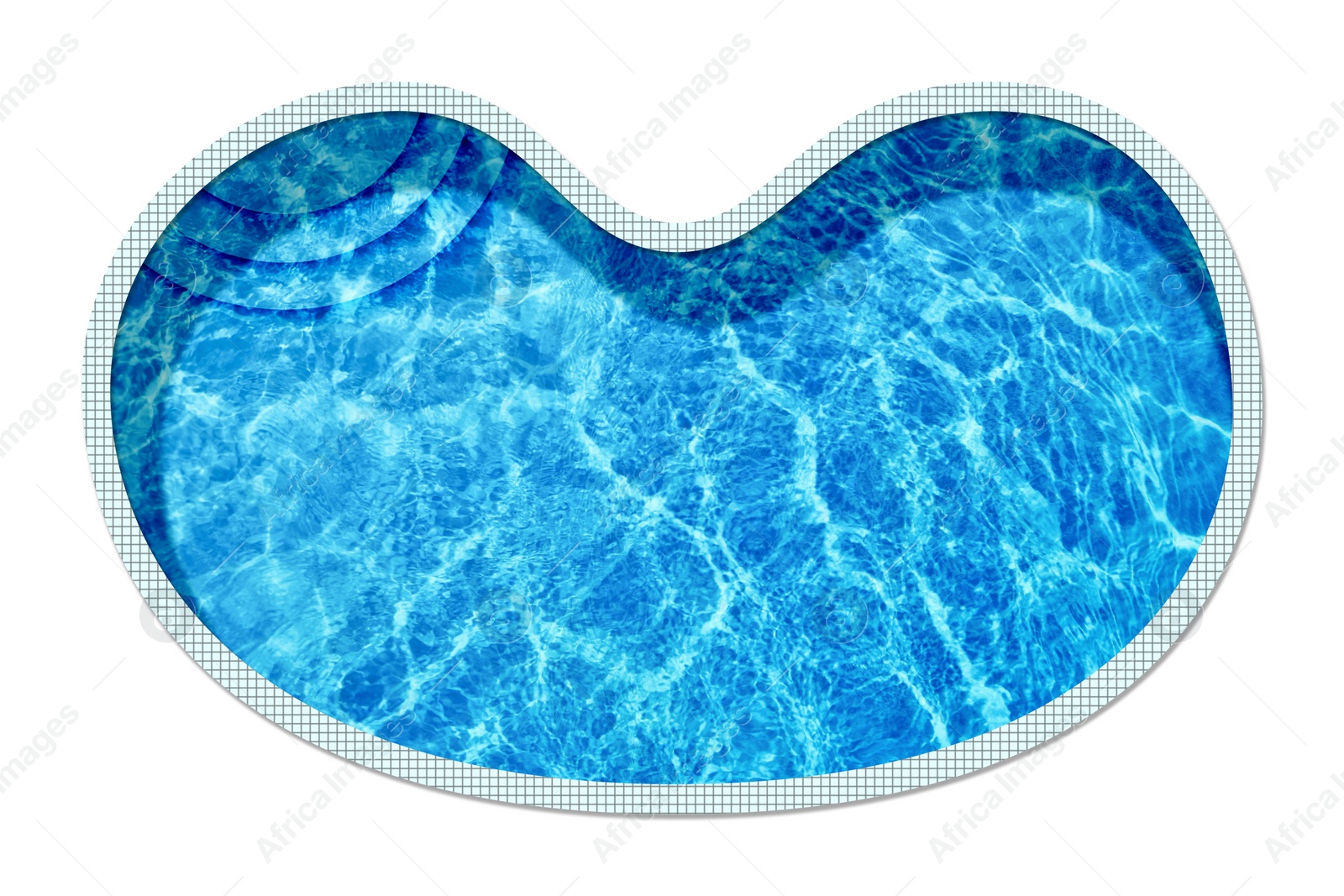 Image of Swimming pool on white background, top view