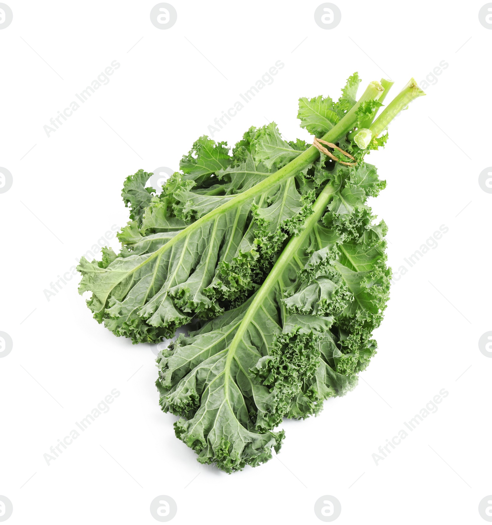 Photo of Fresh green kale leaves isolated on white