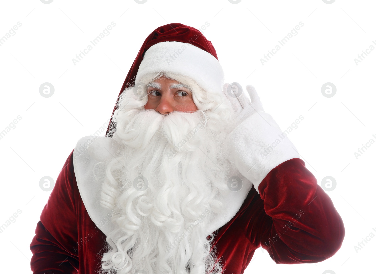 Photo of Portrait of Santa Claus on white background