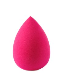 Photo of Bright pink makeup sponge isolated on white