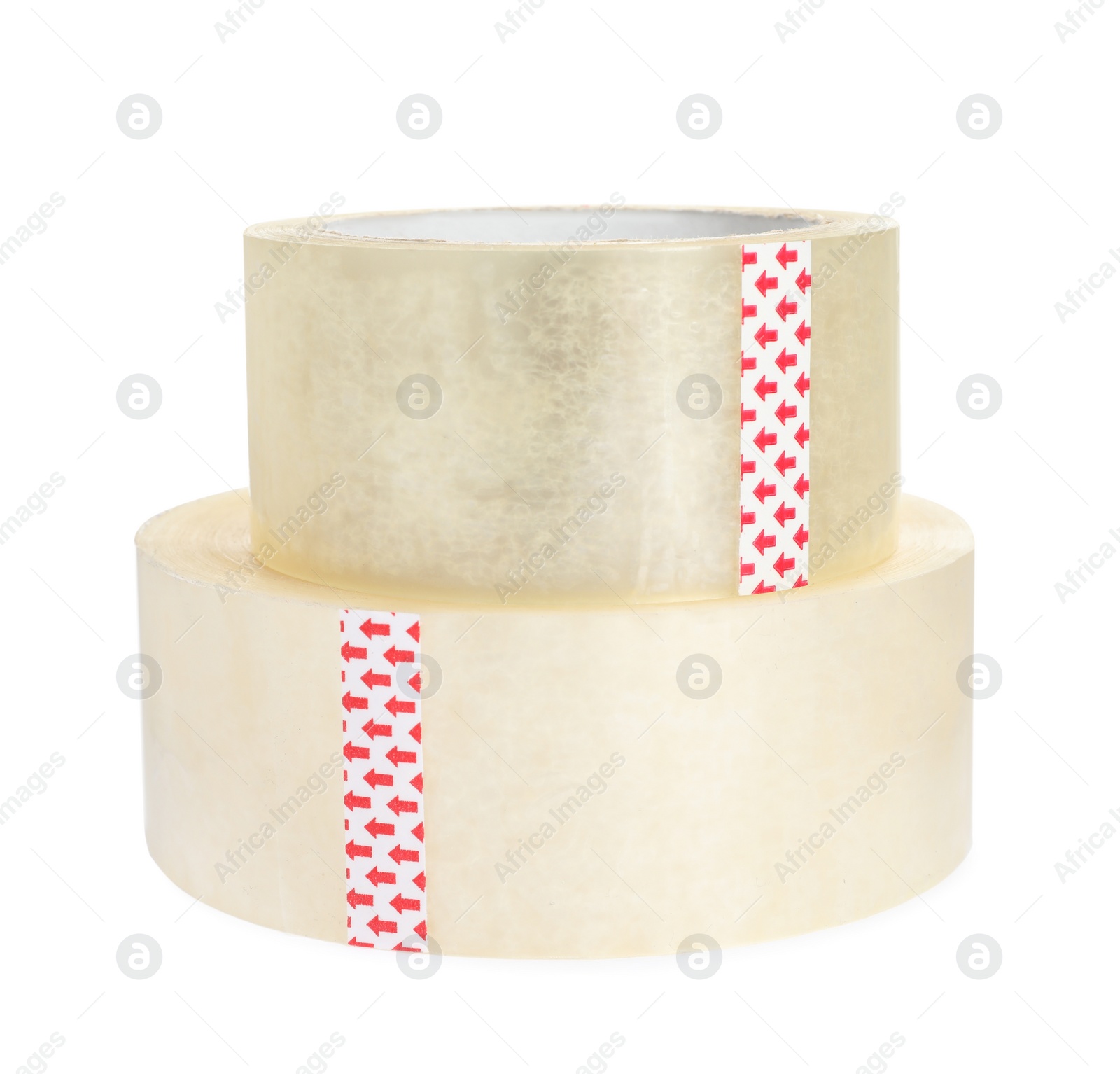 Photo of Rolls of adhesive tape isolated on white