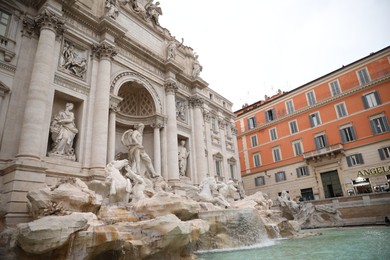 ROME, ITALY - FEBRUARY 5, 2024: Beautiful Trevi fountain outdoors