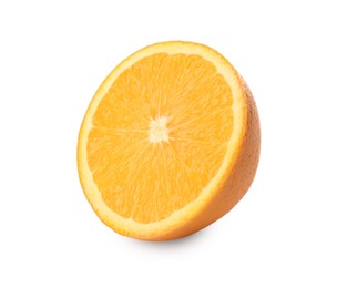 Photo of Half of fresh ripe orange isolated on white