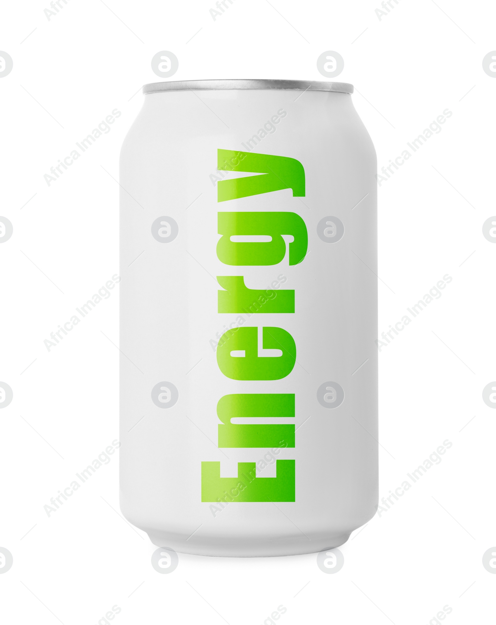 Image of Can of energy drink on white background