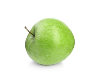 Photo of Fresh ripe green apple on white background