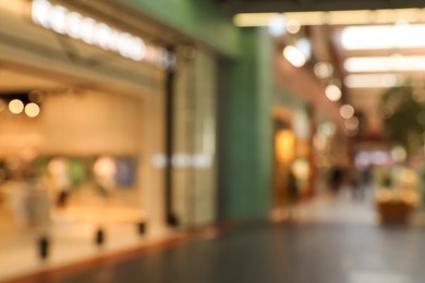 Photo of Blurred view of shopping mall interior. Bokeh effect