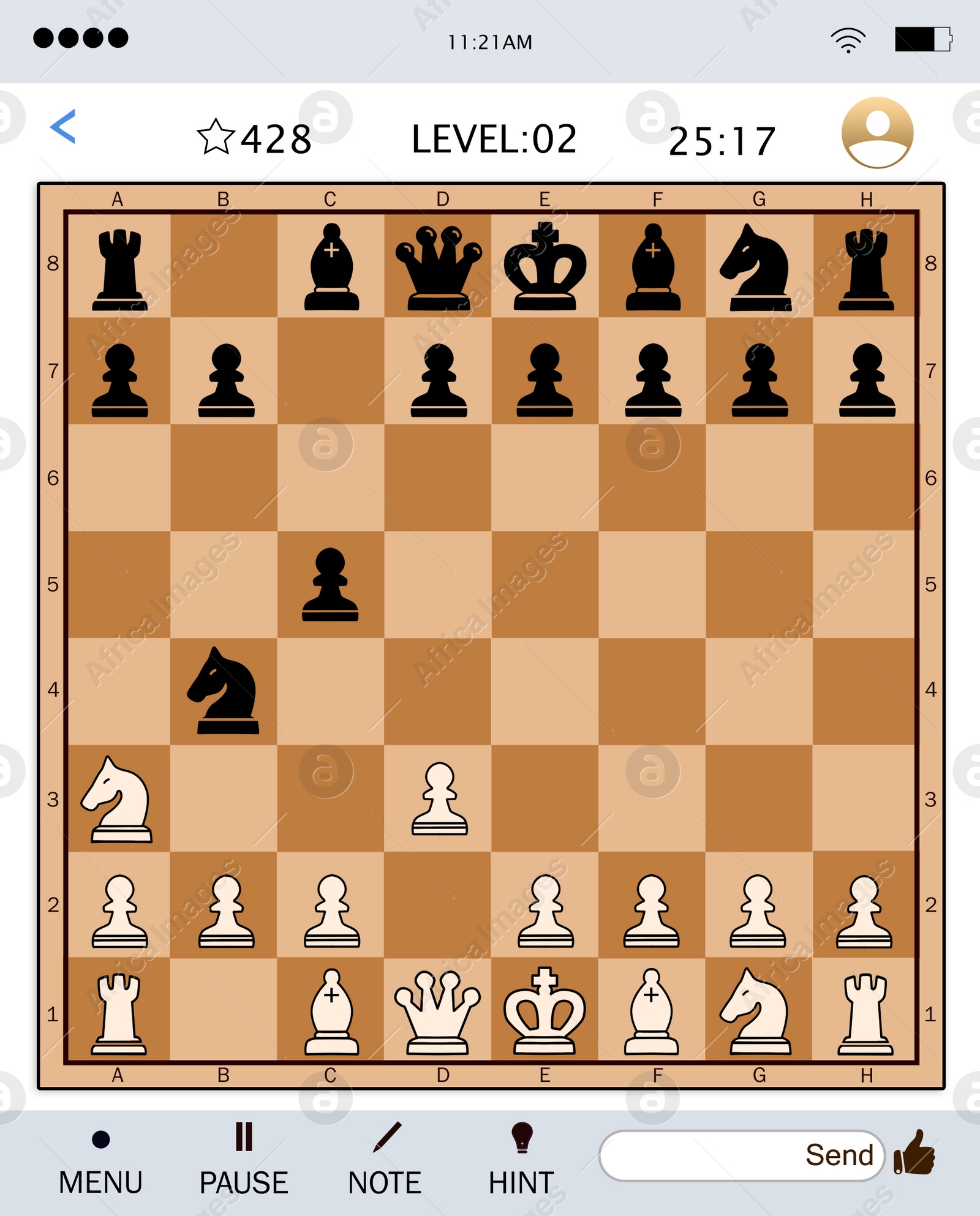 Illustration of Online chess for smartphone and computer, illustration