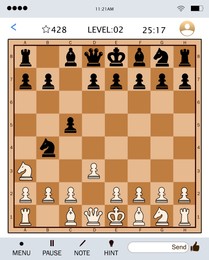 Illustration of Online chess for smartphone and computer, illustration