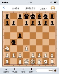 Online chess for smartphone and computer, illustration